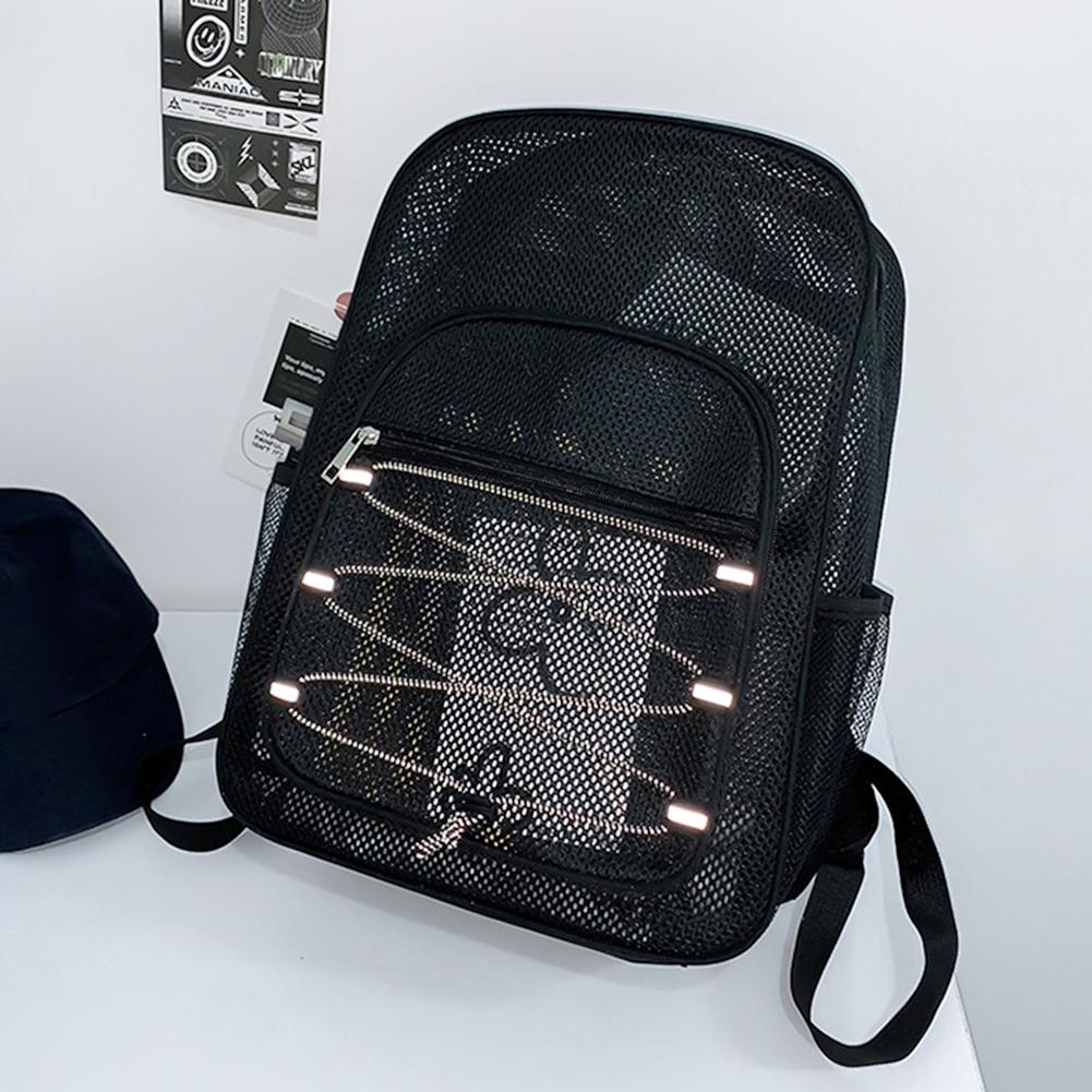 Mesh Fitness Bag Comfortable Shoulder Strap Fitness Training Bag High-Capacity Breathable Wear-resistant for Commuting Swimming