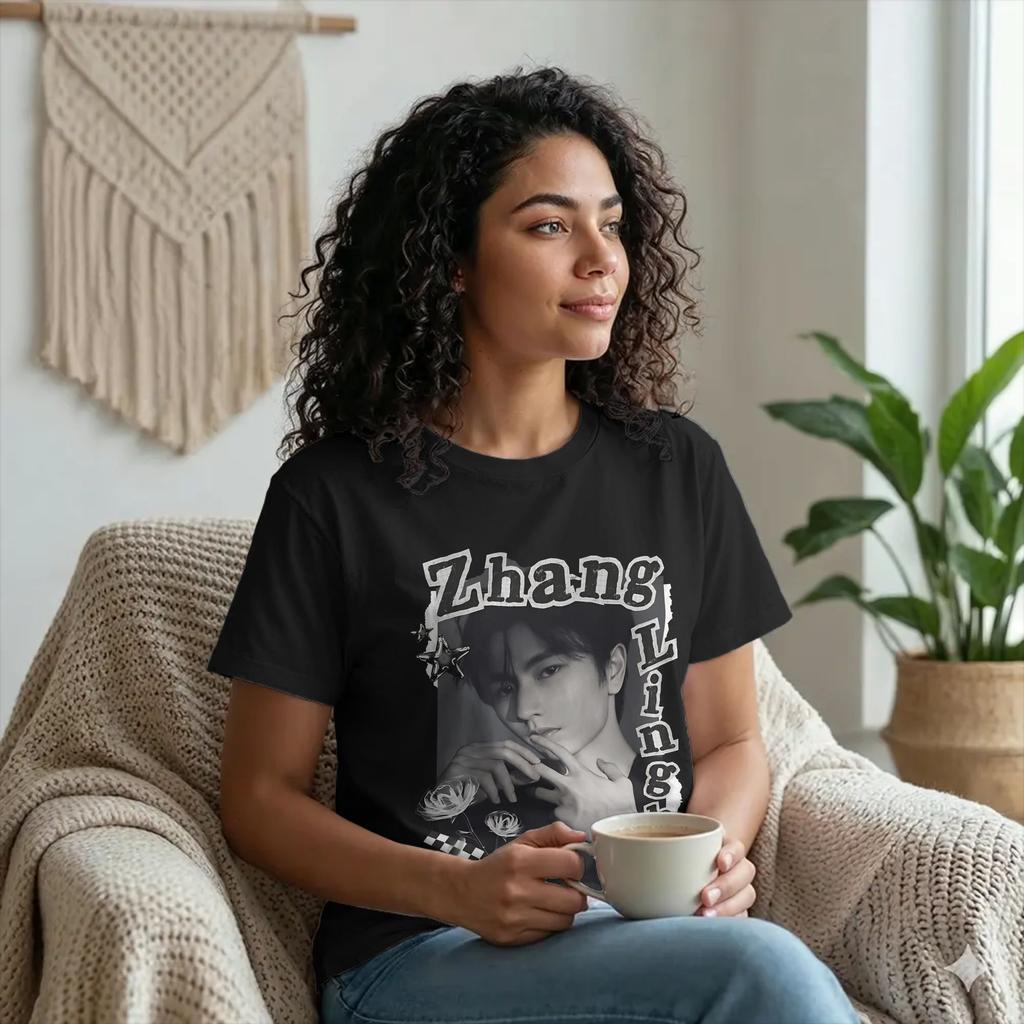 Pursuit of Jade Zhu Yu Zhang LingHe Unisex T-shirts Acteur Crazy Tee Korte Mouw Ronde Hals T-shirts Katoen Grote Maten merchandise
