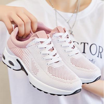 Mode Neue Laufschuhe Damen Atmungsaktive Sneakers Sommer Leichte Mesh-Luftpolster Damen Sportschuhe Outdoor Schnürtrainingsschuhe