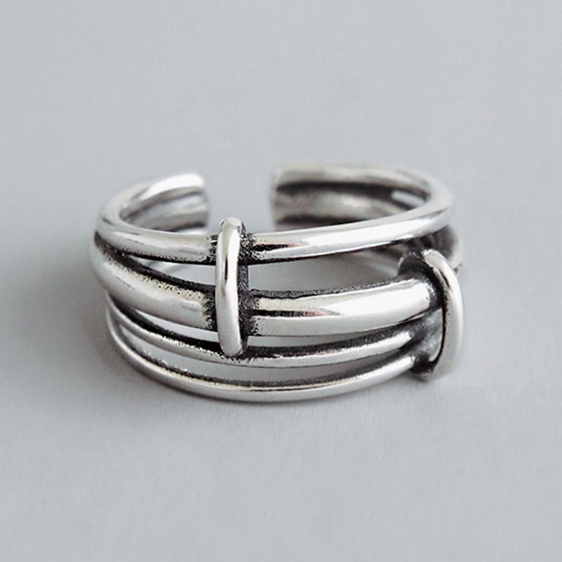 Korean Style Old Multi-layered Ring Ring for Women, Simple Geometric Braided Open Ring, Ring Jewelry