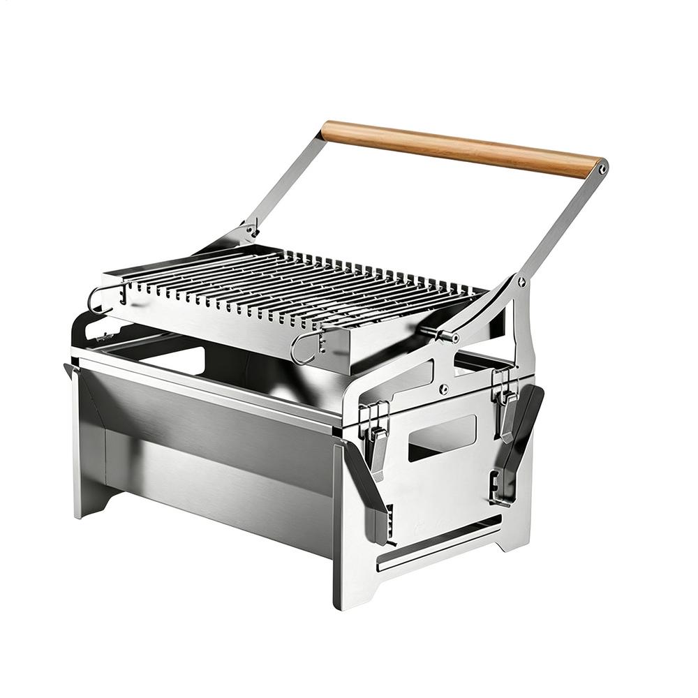 Portable Charcoal Grill 360-Degree Rotation Stainless Steel Grilling Tool Charcoal Stove Grill For Camping Picnic Garden BBQ
