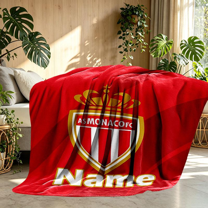Custom Name Personalized AS Monaco Print Blanket, Home Decor, Bedroom, Sofa, Camping, Couch, Gifts for Birthday Christmas