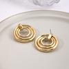 Mehrfach-Ring-Runde Ohrstecker, Einfache Metall-Geometrische Ohrringe, Hochwertige Hohlring-Ohrringe für Damen