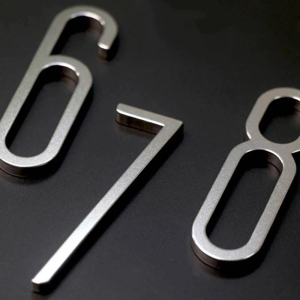 Silberne Hausnummern Edelstahl Nummernschilder DIY Türnummernschilder Heimkunst Dekoration