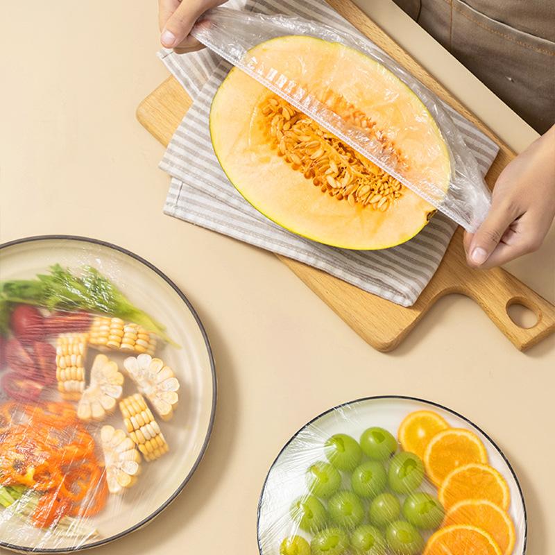 50/100/300Pcs Disposable Food Covers Vegetable And Fruit Protective Film Elastic Plastic Storage Bag Kitchen Storage Bag Quality