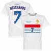 France Champions 98 Retro Deschamps 7 Cotton Printed T-shirt Men and Women Fashionable and Casual Football Enthusiast T-shirt