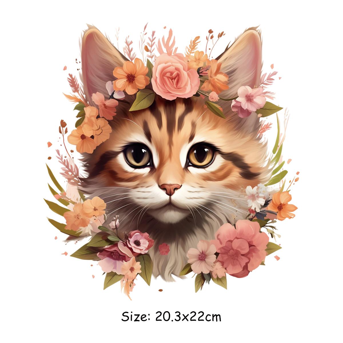 

Нашивки для одежды Цветочные коты Термопереводные аксессуары для одежды Моющиеся DIY Новые Термопрессовые Наклейки для джинсов