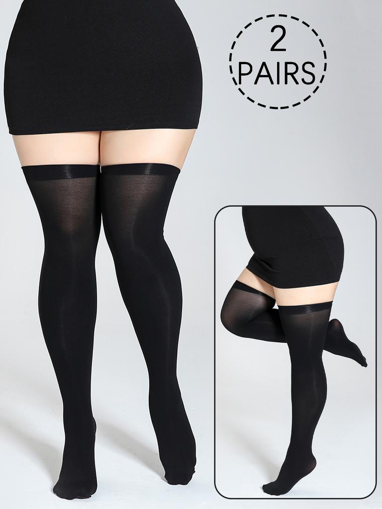 2 PAIRS Ultra-Thin sheer stocking Plus Size Sexy Thigh High stockings Breathable High Quality designing for ladys and Girls