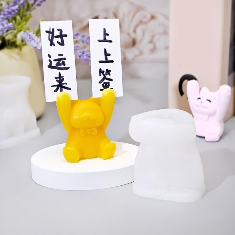 Hand Raised Animal Message Clip Silicone Mold Versatile Mold for Creating Animal Desk Organizers and Keepsakes