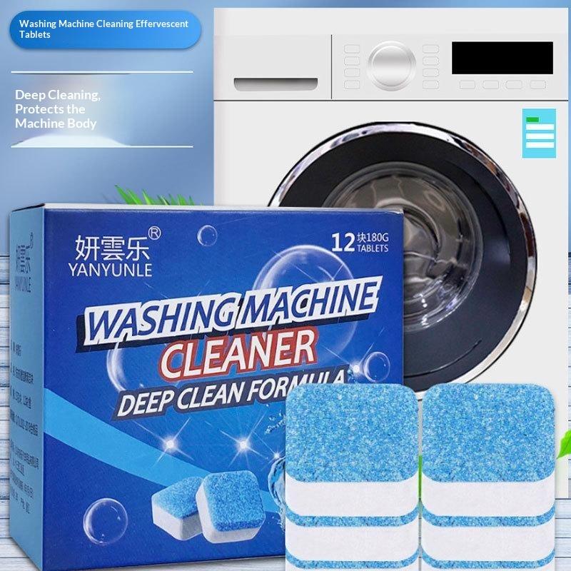 Washing Machine Cleaner Tablets High Efficiency Limescale Odor Eliminator 12/30 Pcs for Household Washer Cleaning