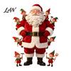 PVC Festive Window Stickers Christmas Cling, Cute Santa Claus And Elf Boys Decal, Holiday Home Decor Gifts Winter Reusable Static Glass Sticker