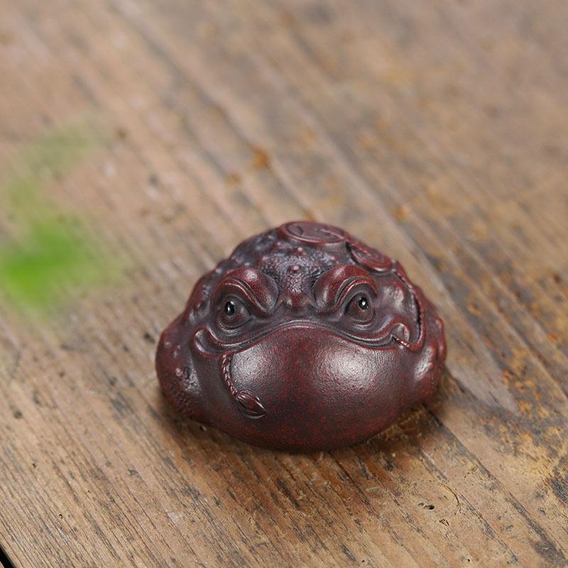 

Fortune Golden Toad Purple Clay Tea Pet Traditional Tea Sculpture Tea Figurine Play Toys Tea Statue Tea Services Ornaments Craft