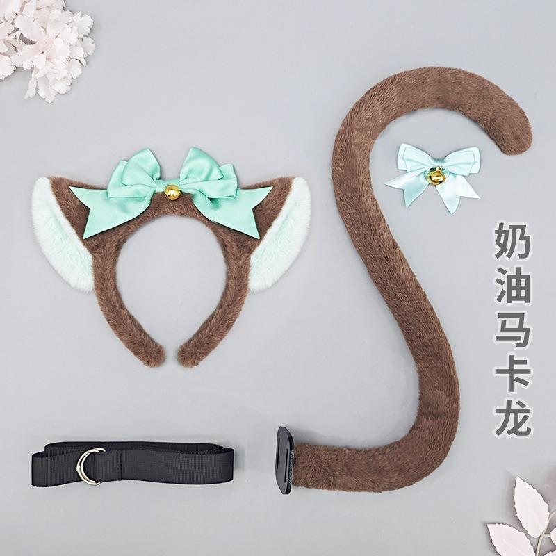 Lolita kc cerchietto con orecchie da gatto fiocco di peluche campanellino accessori per capelli fatto a mano adorabile signora gatto copricapo lolita
