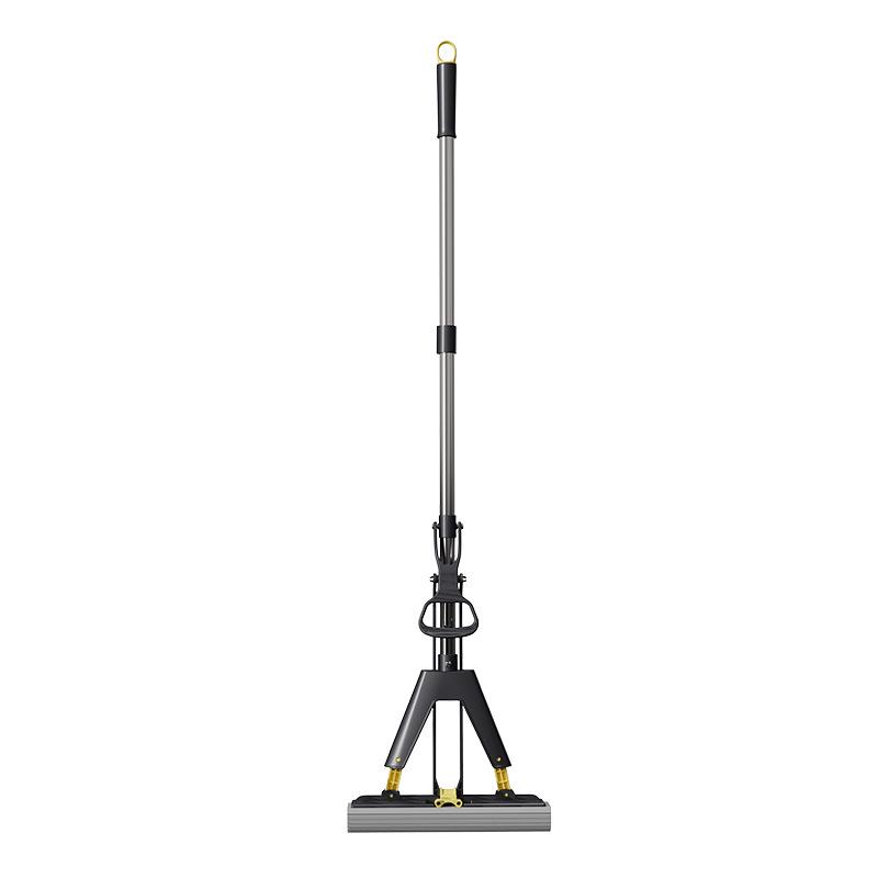 Foldable Sponge Mop with Stainless Steel Telescopic Handle for Dry and Wet Use In Home, Living Room, Bathroom Floors.