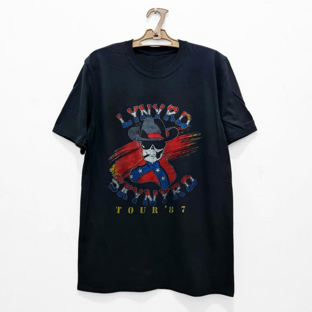 Vintage 1987 Lynyrd Skynyrd Tour T-Shirt, Unisex Black T-shirt, Size S-5XL Unisex T-Shirt M
