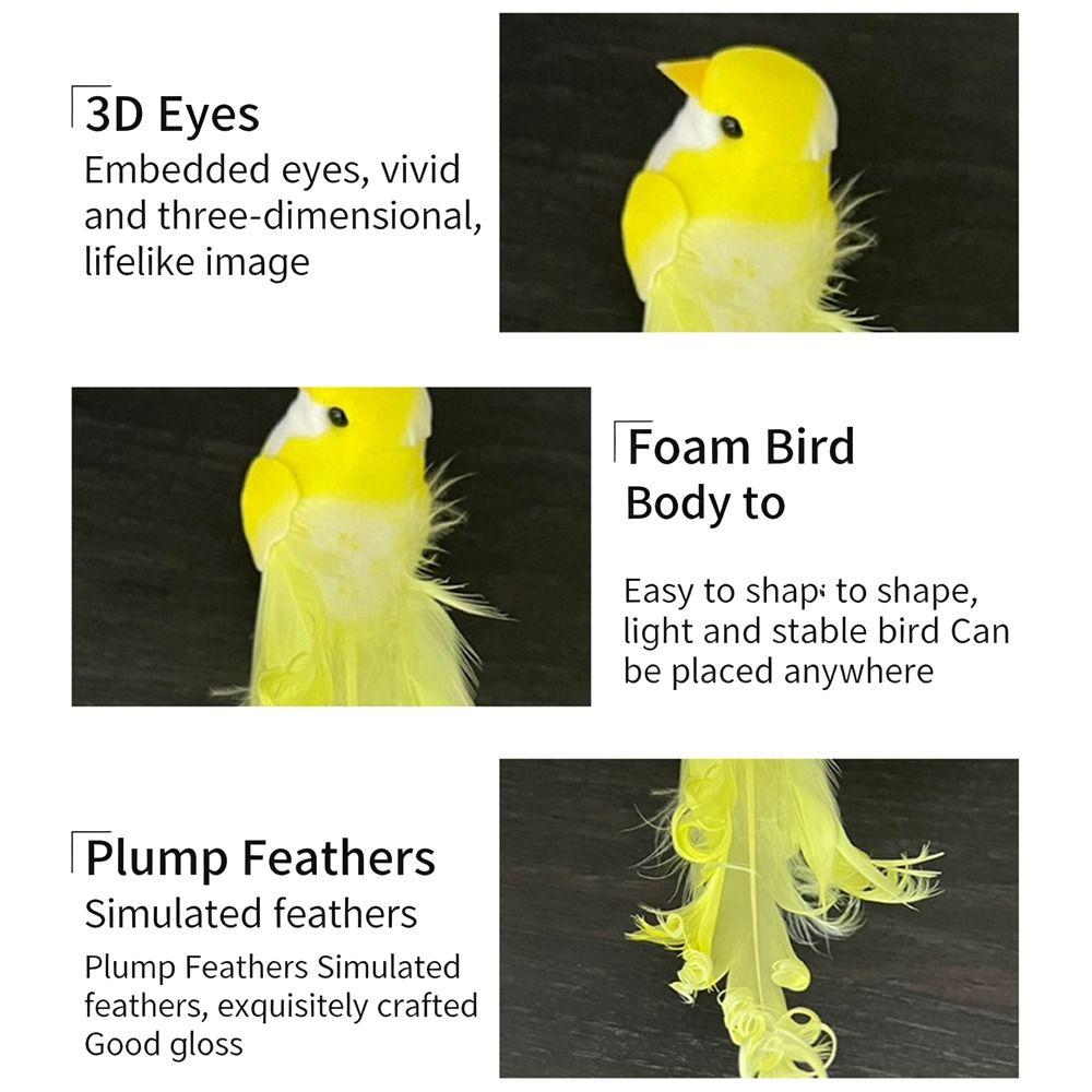 Long Tail Simulation Bird Six Colors Curly Feather Curly Bird Garden Backyard Foam Material Bird Figurines Home Garden