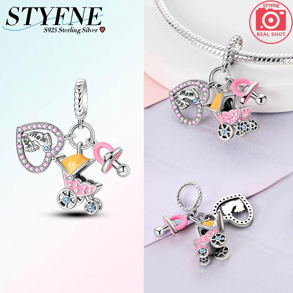 Charms Copperbaby Stroller Pacifier Footprint Pendants Fit Charms Plataoriginal Bracelet Women Jewellery Making Gifts