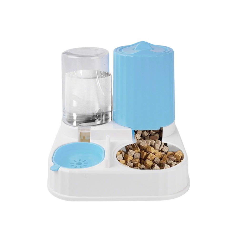 

2-in-1 Pet Water Dispenser Large Capacity Cat Dog Food Bowl Cat Automatic Feeder for Kitten Puppy синий