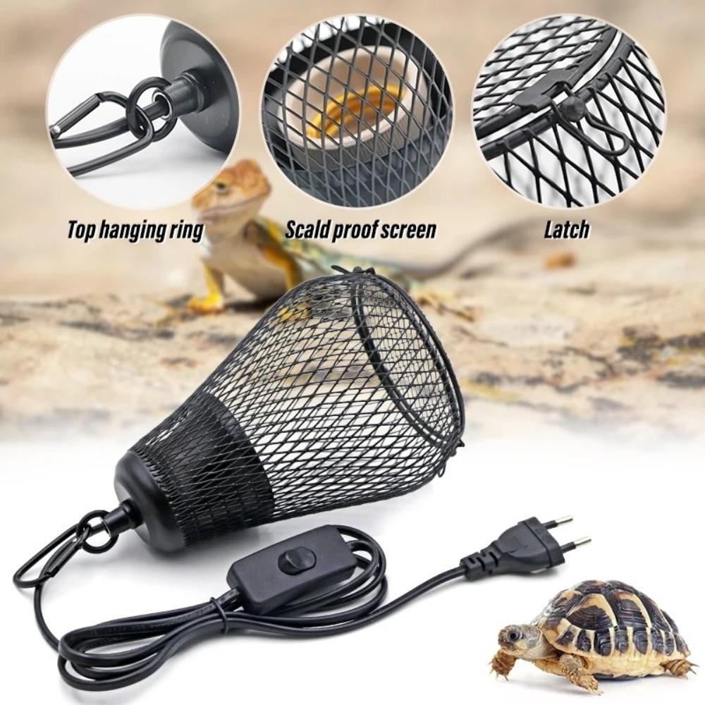 Iron Mesh Dome Pet Heating Lampshade Double Cage Anti-scald Lampshade  Aquarium