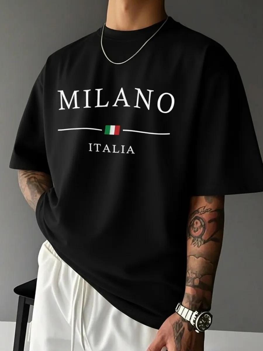 T-shirt with Milano print 2XL
