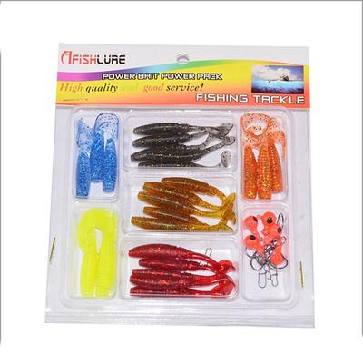 48pcs Worm Bass Lures FIshing Kit with Jigs Hooks Soft Fishing Worm Bait Molds Soft Plastic Lures Baits Tackle Lure