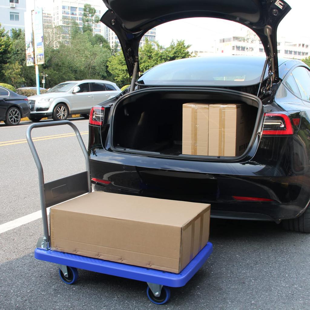 Uholan Folding Trolley Pull Goods Moving Trailer Office Shopping Cart Bearing Strength 400KG Hauling