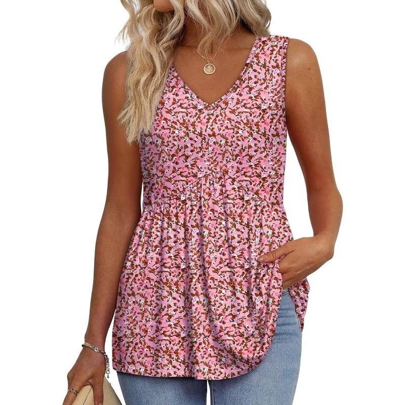 Women's Vest Fashion Elegant Ruffle Top Women's Elegant Sleeveless V-neck Doll Vest
