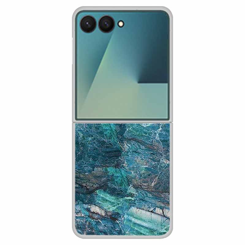 Marble Case For Samsung Z Flip7 Transparent Hard PC Plastic Cover Shockproof Coque for Samsung Galaxy Z Flip 7 5G Funda Zflip7