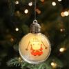 Cute Christmas Transparent Hanging Balls Plastic Cartoon Xmas Tree Hanging Ball Elk/Santa Claus/Snowman Exquisite