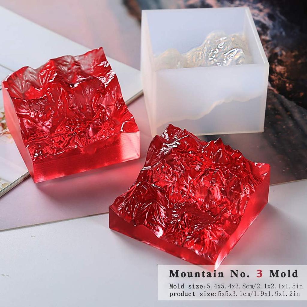 FineInno 3Pcs Mountain Resin Molds,Iceberg Silicone Molds for Epoxy Resin,Micro Landscape Casting Molds DIY Polymer Clay Craft,Paperweight