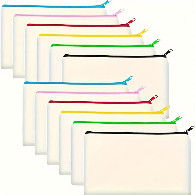 

12pcs Blank Canvas Zipper Pouches | Canvas Pencil Case | Canvas Makeup Bag | Blank Canvas Pen Holder | Canvas Cosmetic Bag