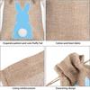 6pcs 10x15cm Easter Burlap Candy Bags Bunny Pattern Jute Linen Treat Gift Bags for Easter Party Kids Cookies Snack Pack Bags