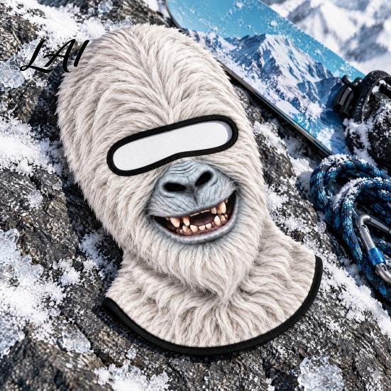 Outdoor Sports Headwear for Winter Velvet Funny Face Mask Full Protection Warm Windproof Balaclava Balaclava Men Women Breathable Skin Friendly Head