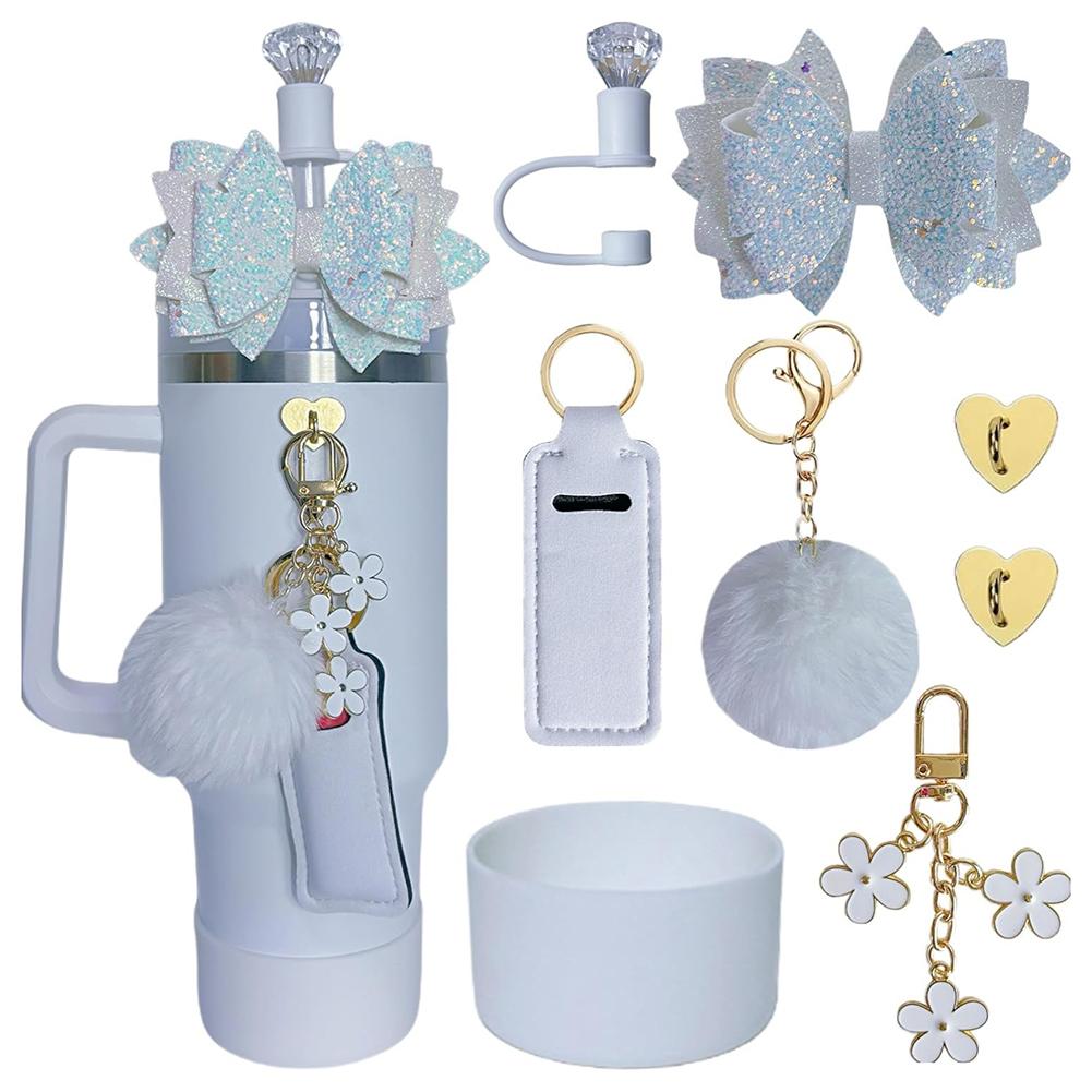 

For Water Cups Lipstick Bag Decoration Water Cup Accessories Colorful Key Pendant Decoration Bright Colorful Design білий