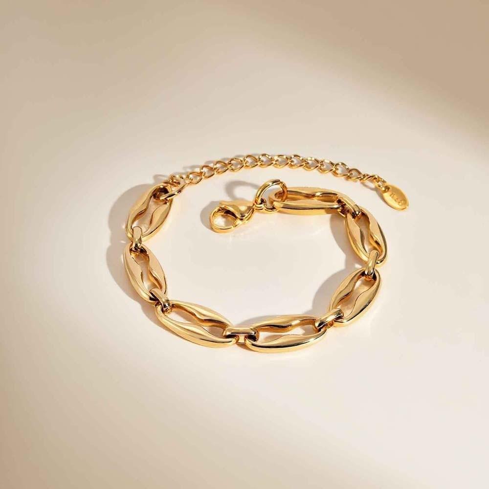 Stainless Steel Gold Chain Bracelet Wristband Jewelry Stainless Steel Hand Chain  Gifts