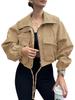 2026 European and American Autumn New Women's Clothing Solid Color Women's Short Jacket Zipper Trench Coat