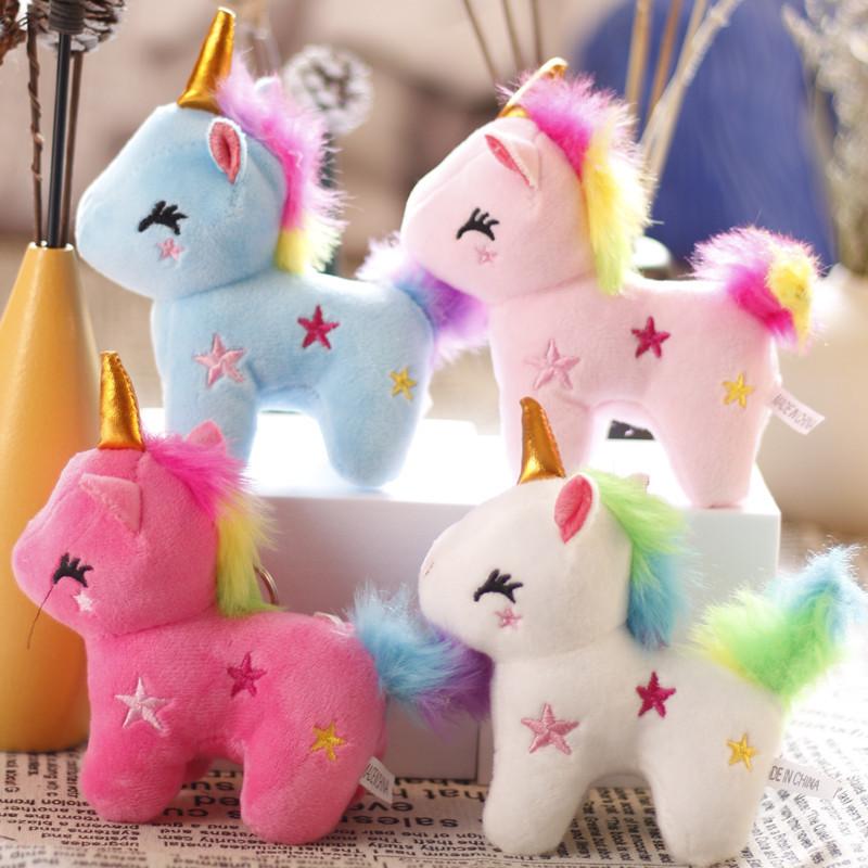 Unicorn Stuffed Animal Pendant With Pp Cotton Filling For Bag Decor