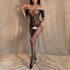 Sex underwear women's sexy temptation free hollow jacquard fishing net mesh one-piece socks pajamas