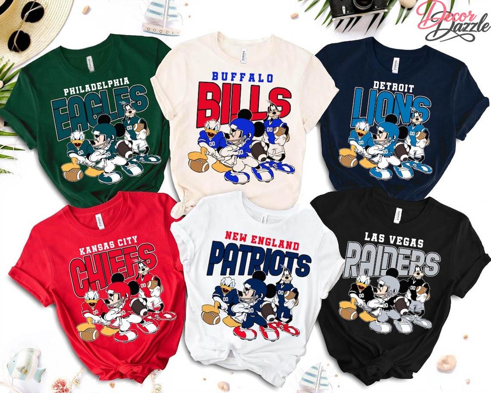 Custom Football Team Inspired Mickey and Friends Shirt, All Teams Available Football Matching Disney Shirts, Custom NFL Football Team XL