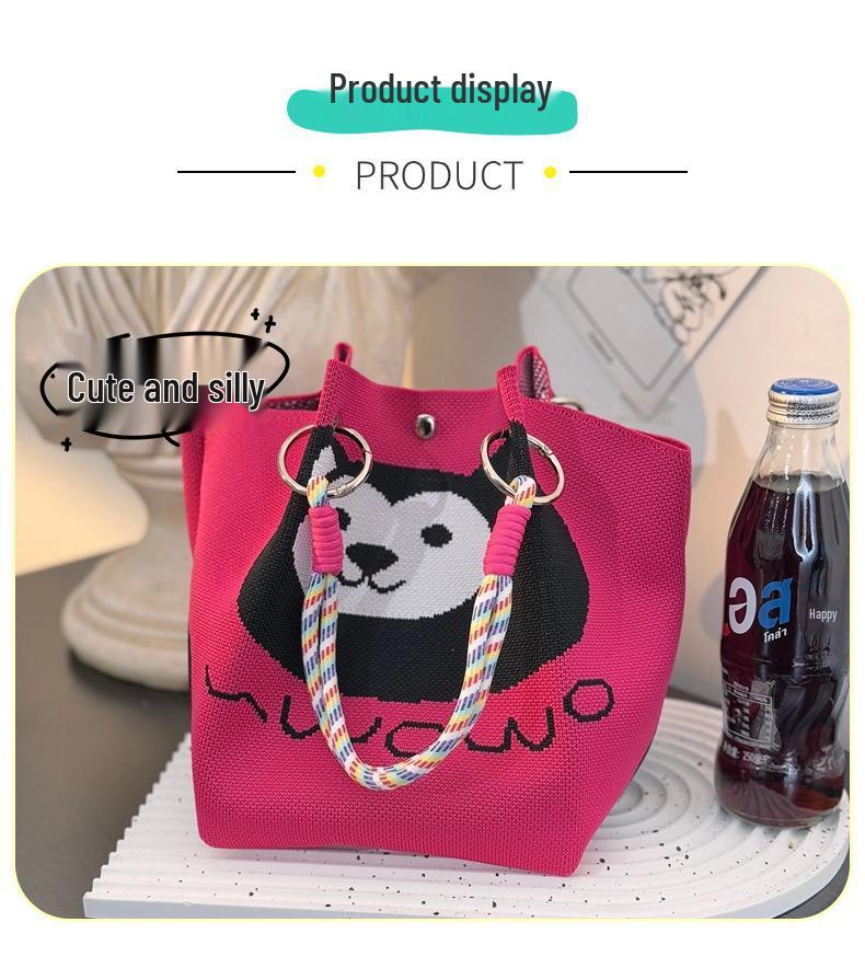 Koreanische & Japanische Strick-Tragetasche: Tragbare, großvolumige quadratische Tasche für Pendler & Ausflüge