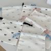 Casual Canvas Bow Print Drawstring Backpack Lightweight Large Capacity Storage Hanging Bag Foldable Gym Sack Travel