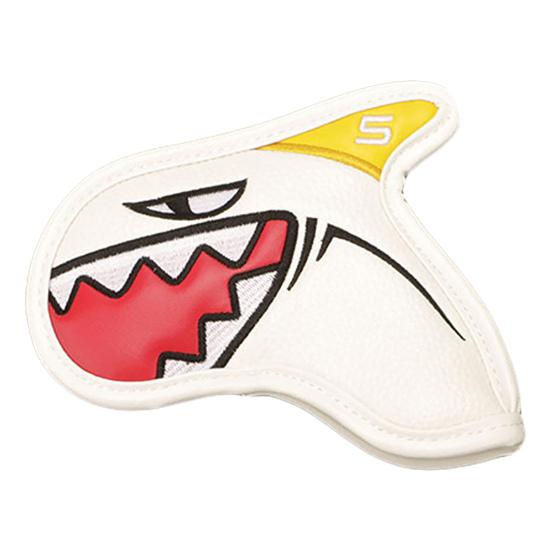 9Pcs Lightweight Waterproof Faux Leather Golf Club Covers Shark Shape Golf Iron Head