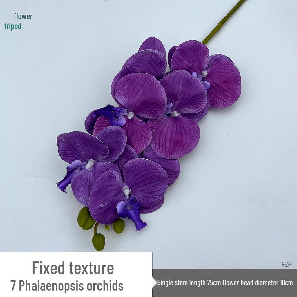 Set of 7-Head 3D Phalaenopsis Artificial Flowers for Home & Wedding Decor