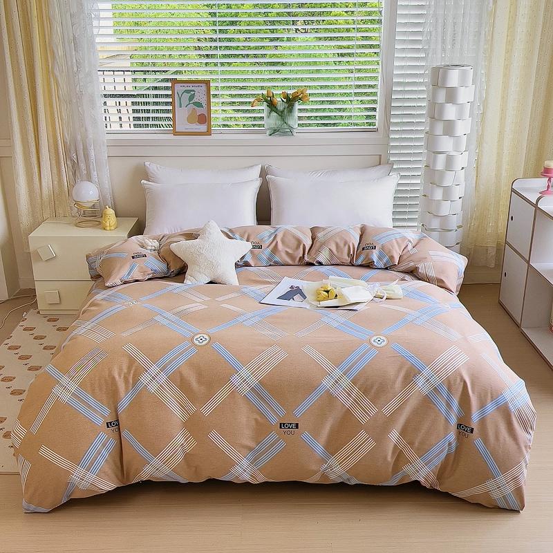 Minimalist Geometric Printing Duvet Cover All Cotton Quilt Cover Skin Friendly Breathable Queen Size Bedding for Kids Boys Girls