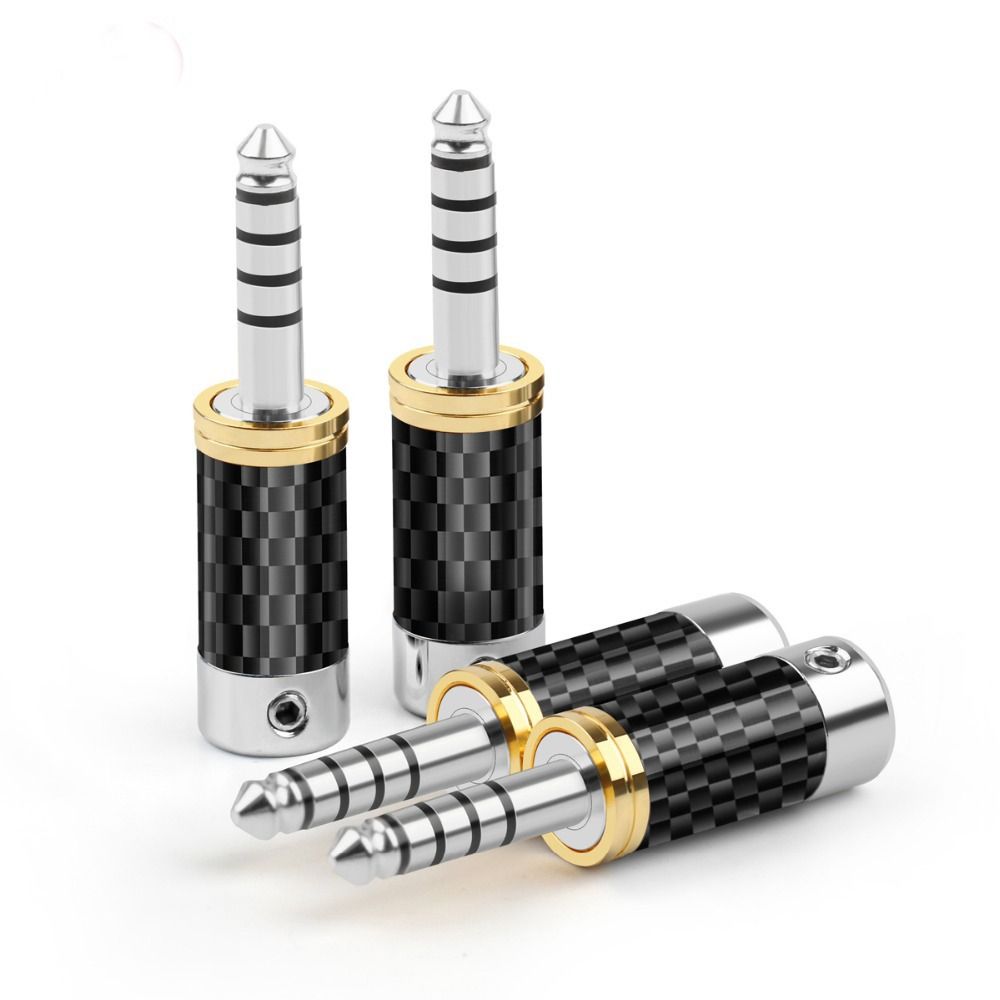 AUX Converter Balanced Adapter 5 Poles Stereo Jack Carbon Fiber Audio Jack 4.4mm 5 Pole Male