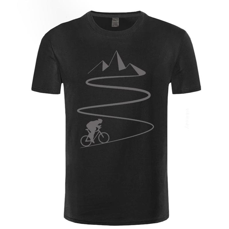 Mountain Bike Heartbeat Funny Biker T Shirt Oversized Custom Short Sleeve Mens Bicycle Cycling T-shirt Fashion Family Cotton