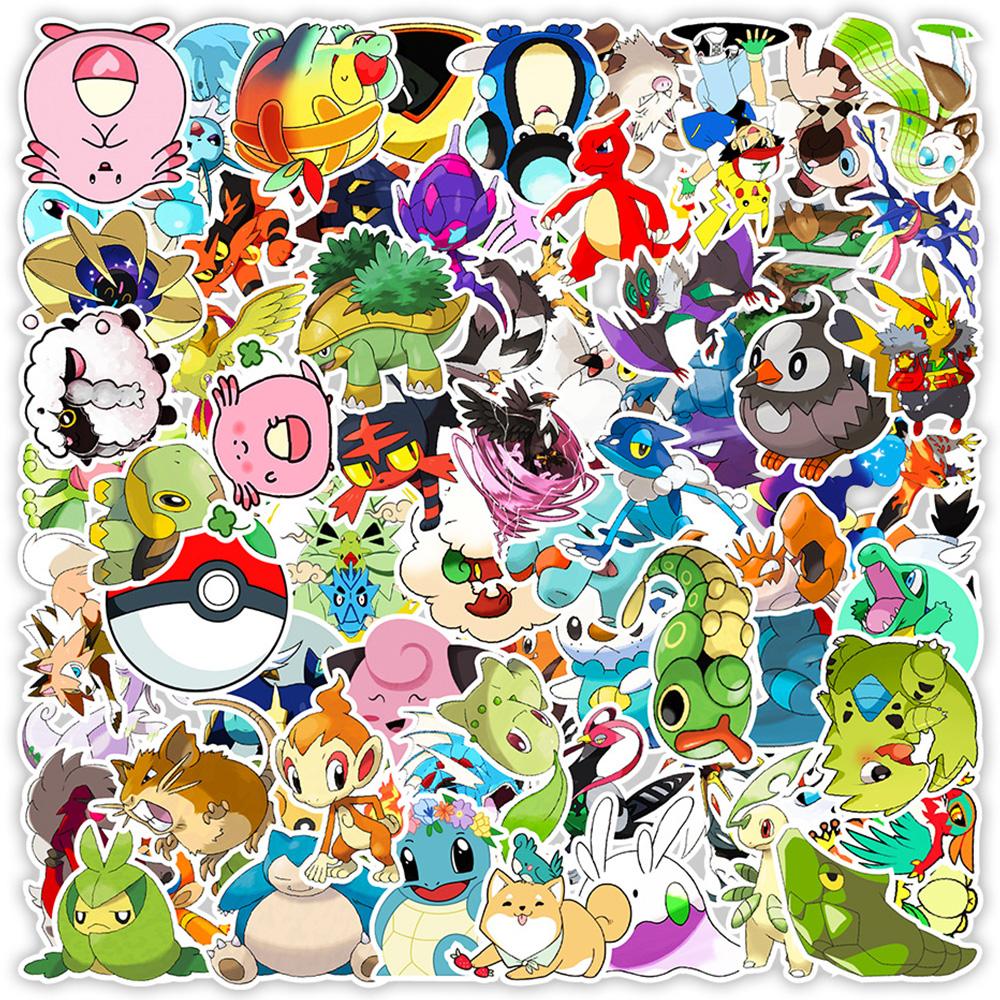 10/30/50/100pcs Cartoon  Pikachu Charmander Stickers Funny Anime Graffiti Decals Suitcase Phone Guitar Cute Sticker Pack
