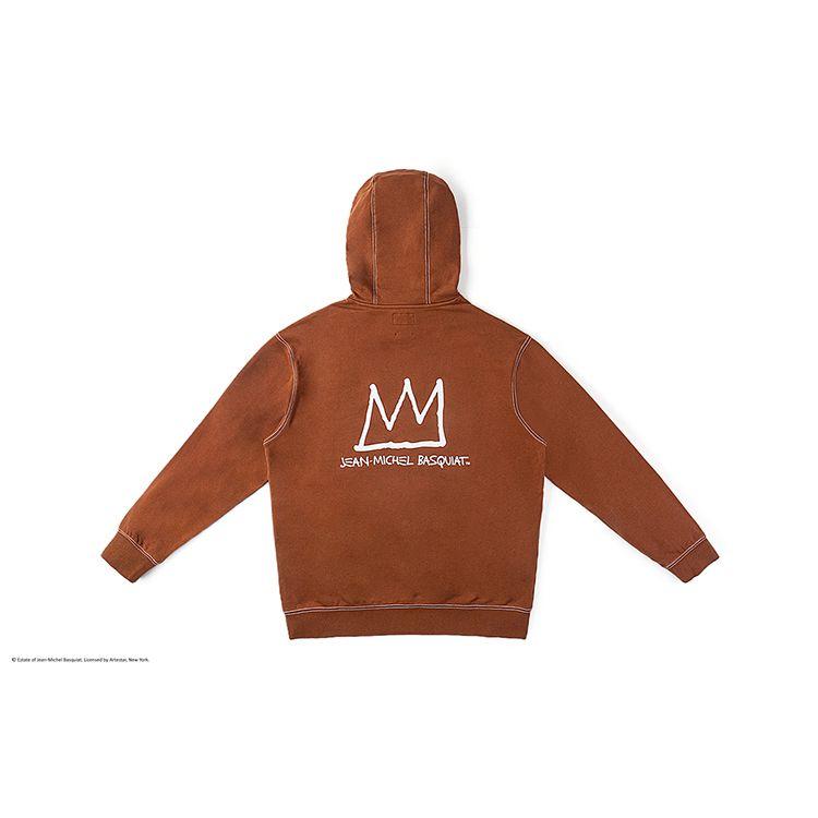 Lee X Basquiat Collaboration SS24 Comfortable Embroidered Logo Hoodie Men hoodies Brown LMT006910CST00FA05168