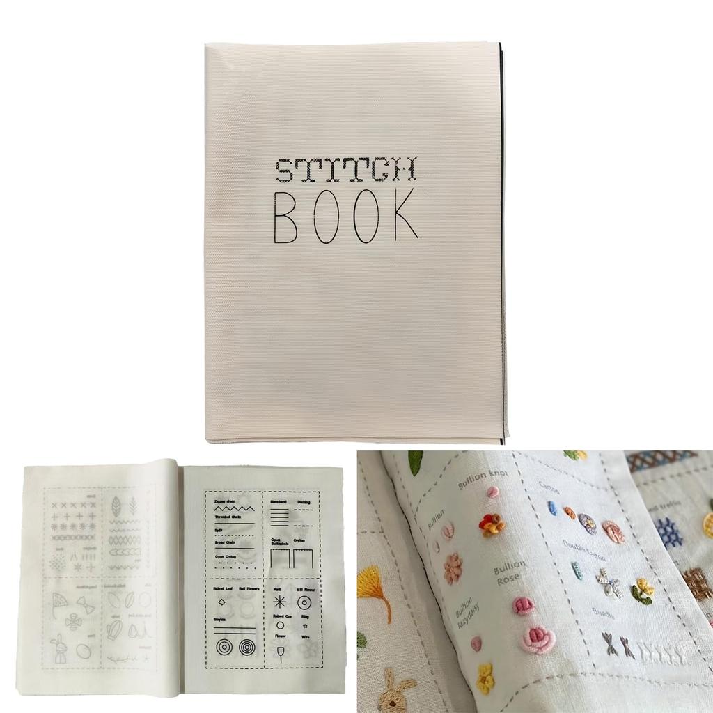 DIY Book Embroidery, Embroidery Book Kit, Sewing Patterns Guide With 86+ Patterns, 86 Unique Stitches, Tools Set,