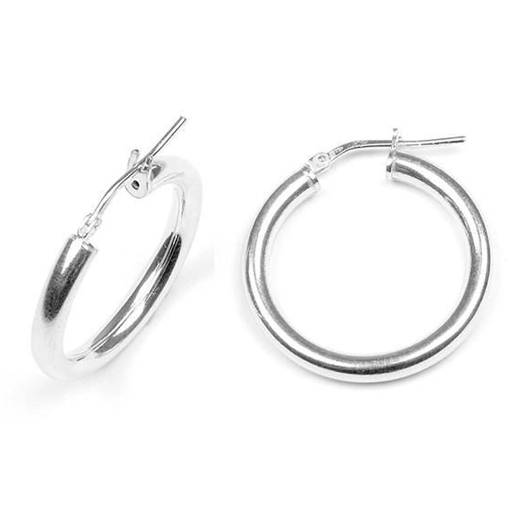 Les Trésors De Lily [M8916] - Silver Hoop Earrings 'Choréographie' Silver (rhodium-plated) - 30x3 Mm